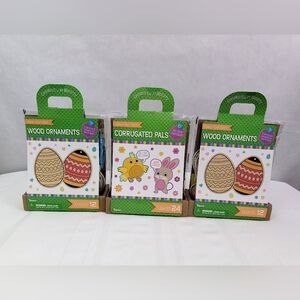 Easter Wood Ornaments Craft Kits With Curriated Pals Bundle Of 3